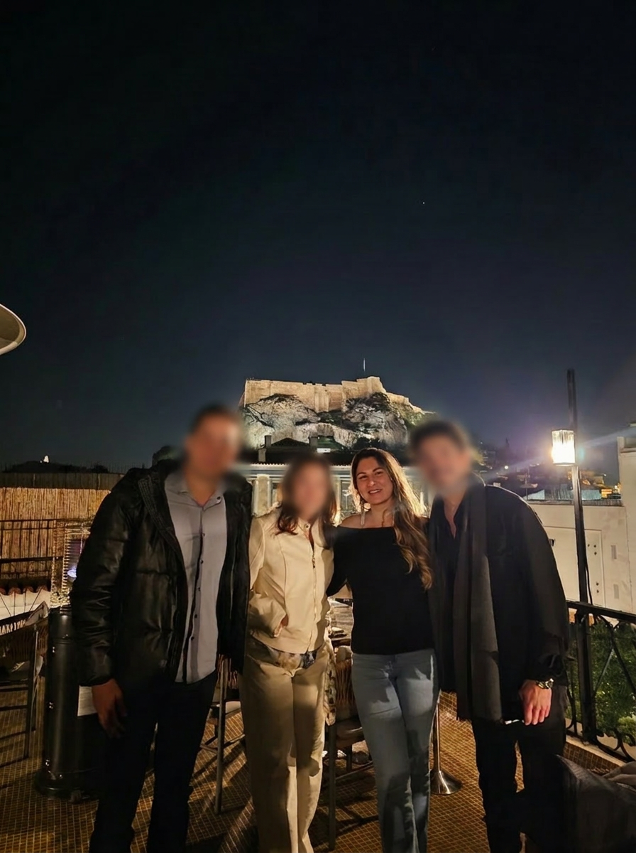 Teresa Cunha with partners under the Acropolis, Athens